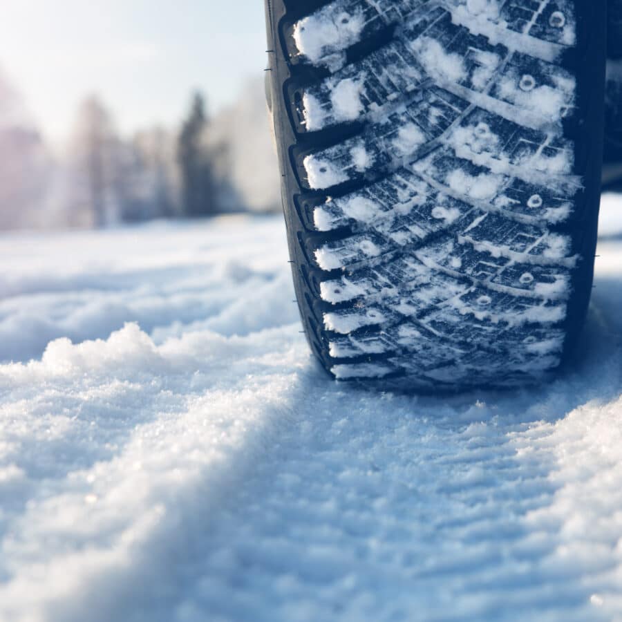 All terrain tire in snow