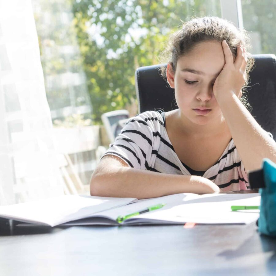 Girl Studying with Book