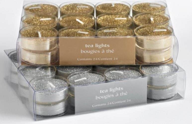 Glitter tea light candles discount