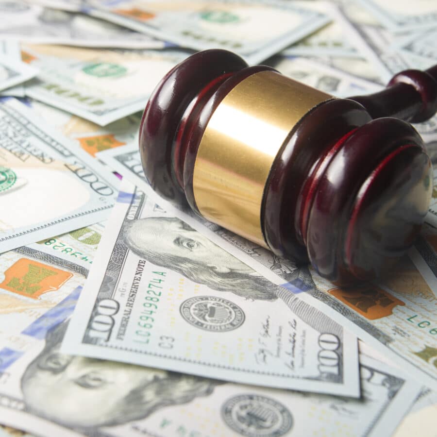 Gavel on Pile of Money