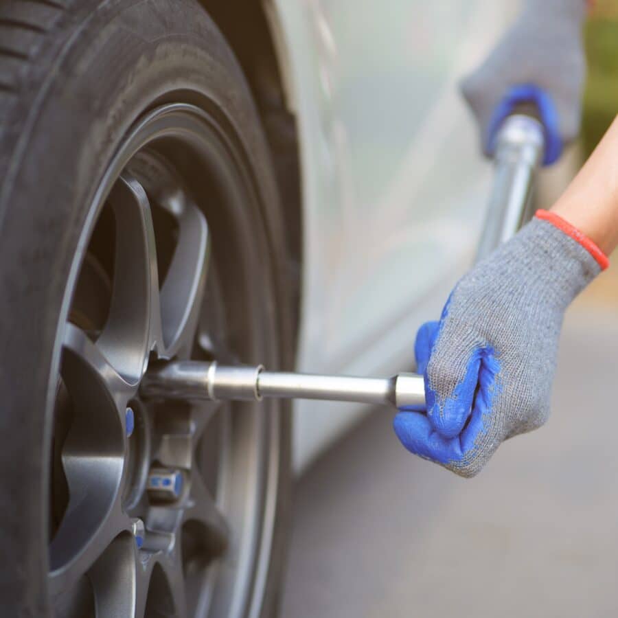 Tightening Car Wheel Nuts