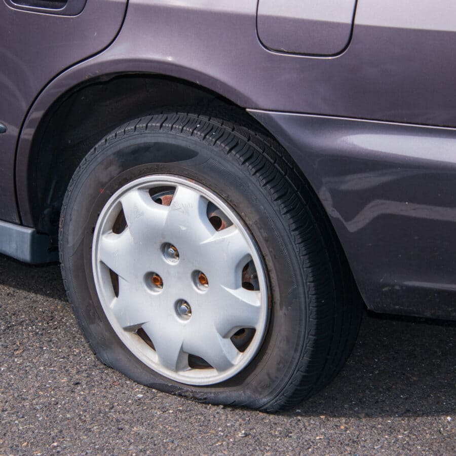 Flat Cracked Tire