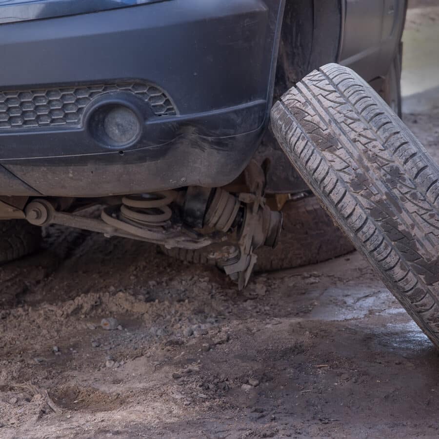 Wheel Off Car