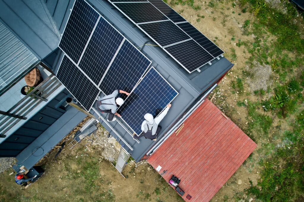 Solar Panels on Roof from above
